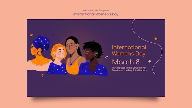 Portada de youtube de celebración del día de la mujer.