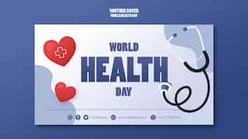 PSD gratuito portada de youtube de celebración del día mundial de la salud