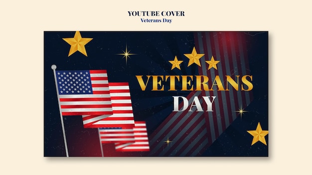 PSD gratuito portada de youtube de celebración del día de los veteranos