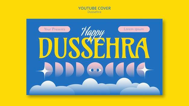 PSD gratuito portada de youtube de celebración de dussehra