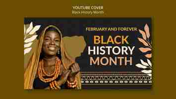 PSD gratuito la portada de youtube de la celebración del mes de la historia negra