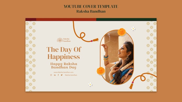 PSD gratuito portada de youtube de celebración de raksha bandhan