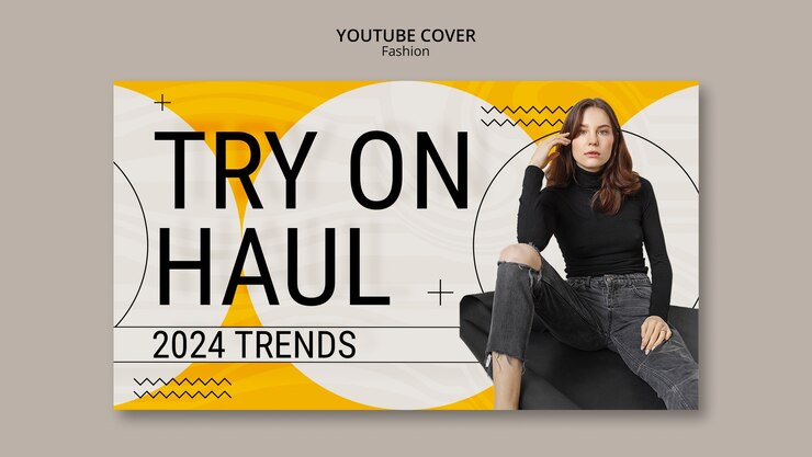 PSD gratuito portada de youtube de la colección de moda