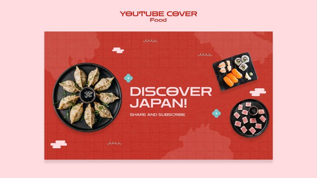 Portada de youtube de comida japonesa