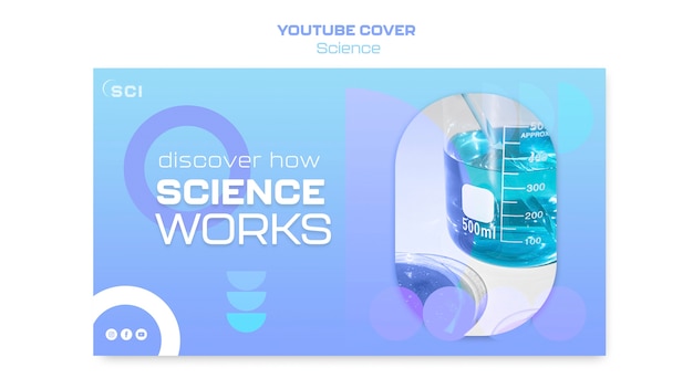 PSD gratuito portada de youtube del concepto de ciencia de gradiente