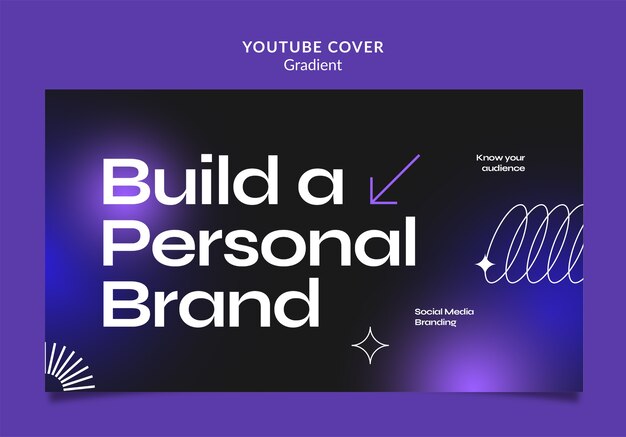 Portada de youtube de concepto de marca personal degradado