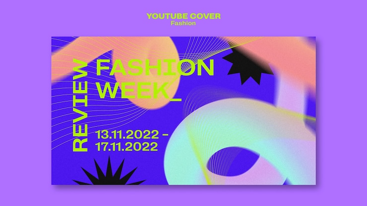 PSD gratuito portada de youtube de concepto de moda degradada