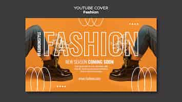 PSD gratuito portada de youtube de concepto de moda de diseño plano