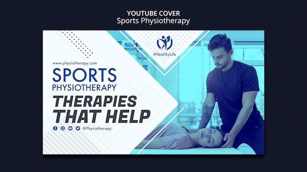 Portada de youtube de cuidado de fisioterapia geométrica.