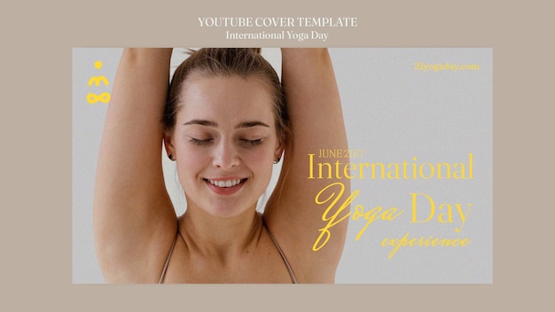 PSD gratuito portada de youtube del día internacional del yoga