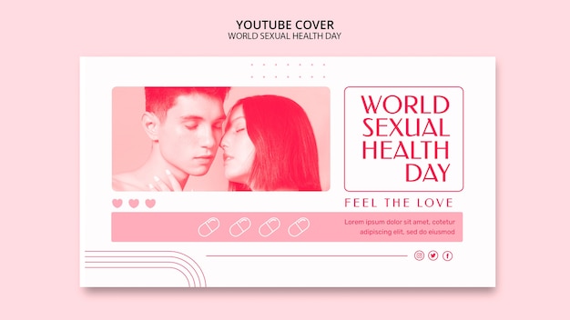 PSD gratuito portada de youtube del día mundial de la salud sexual