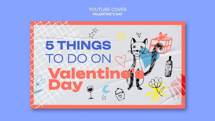 PSD gratuito portada de youtube del día de san valentín