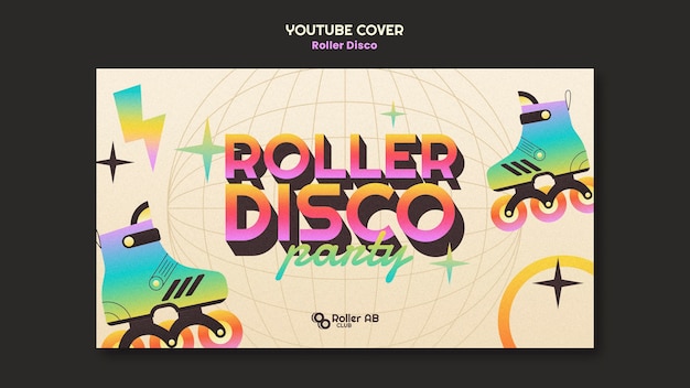 Portada de youtube de discoteca con rodillo degradado