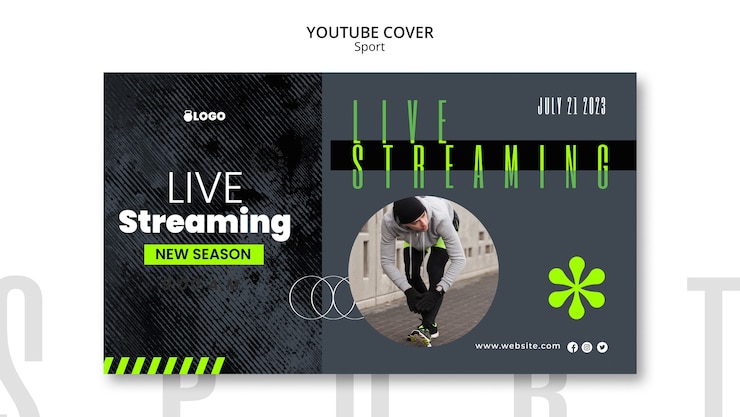 PSD gratuito portada de youtube de entrenamiento deportivo de diseño plano