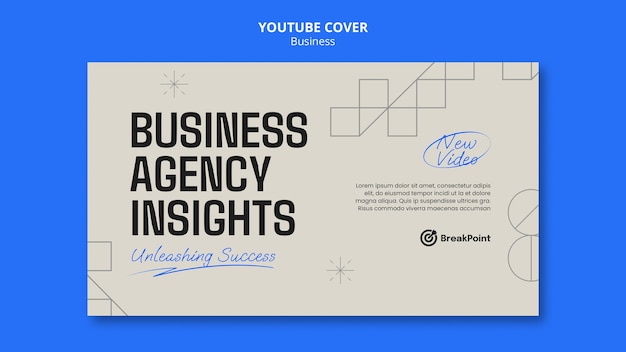 Portada de youtube de estrategia empresarial de diseño plano