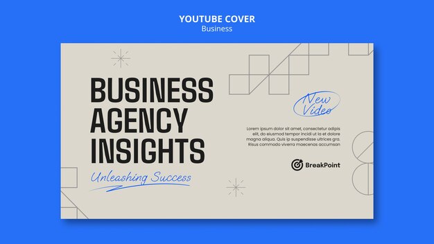 Portada de youtube de estrategia empresarial de diseño plano
