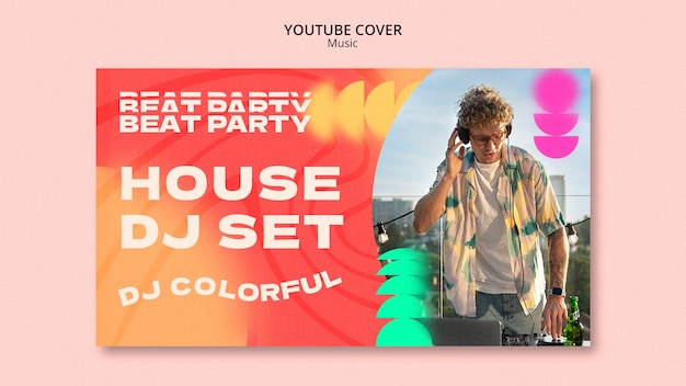 PSD gratuito portada de youtube del evento musical