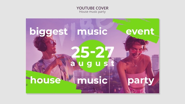 La portada de YouTube de la fiesta de la música house