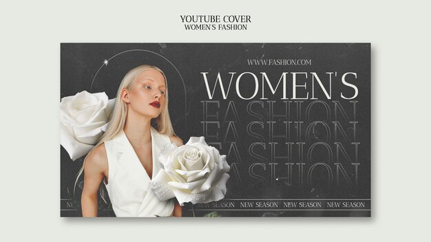 PSD gratuito la portada de youtube de la moda femenina