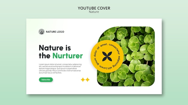 PSD gratuito portada de youtube de protección de la naturaleza