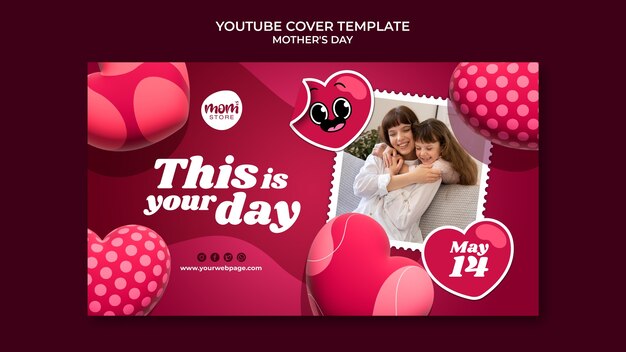 Portada de youtube realista del día de la madre.