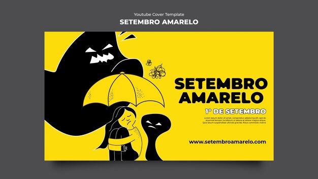 Portada de youtube setembro amarelo dibujada a mano
