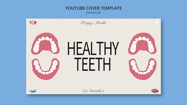 PSD gratuito portada de youtube sobre cuidado dental