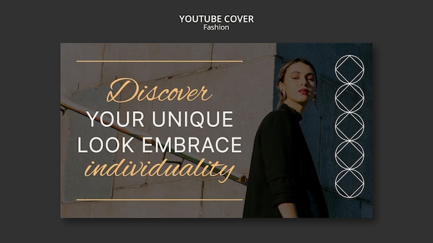 Portada de youtube de tendencias de moda de diseño plano