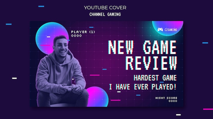 PSD gratuito portada de youtube de transmisión de juegos