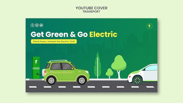 Portada de youtube de transporte dibujada a mano.