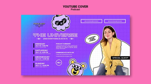 Portada de youtube de universe podcasr