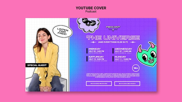 Portada de youtube de universe podcasr