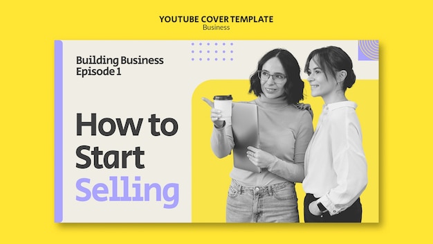 PSD gratuito portada de youtube web de negocios