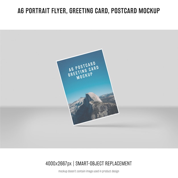 Gratis PSD portret folder, briefkaart, wenskaart mockup