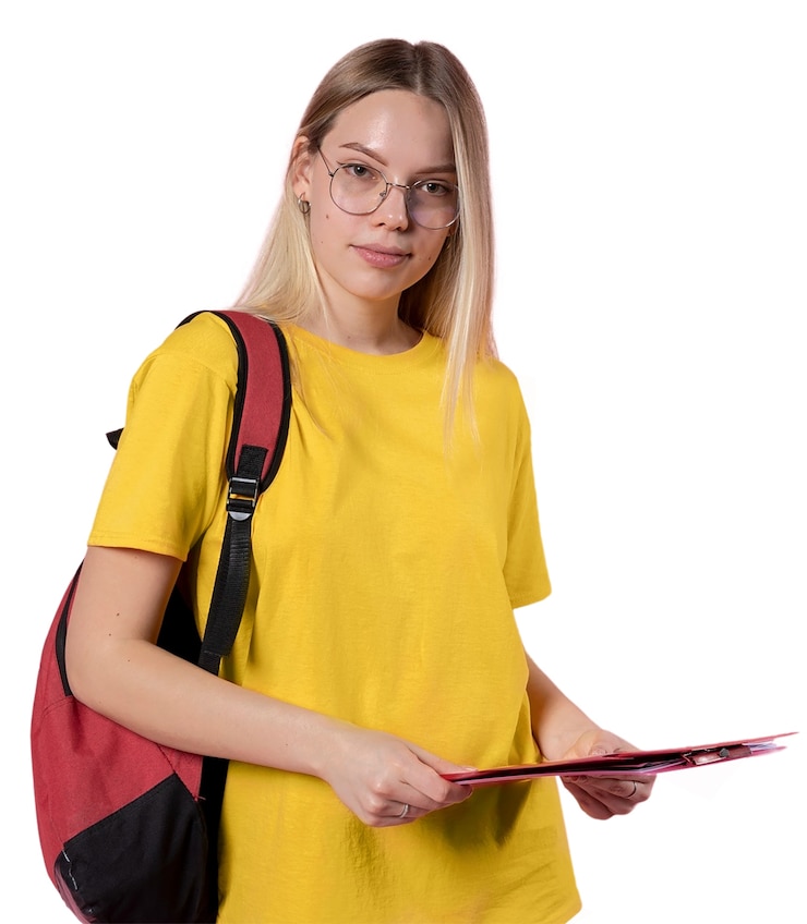 Gratis PSD portret van een geïsoleerd tienermeisje