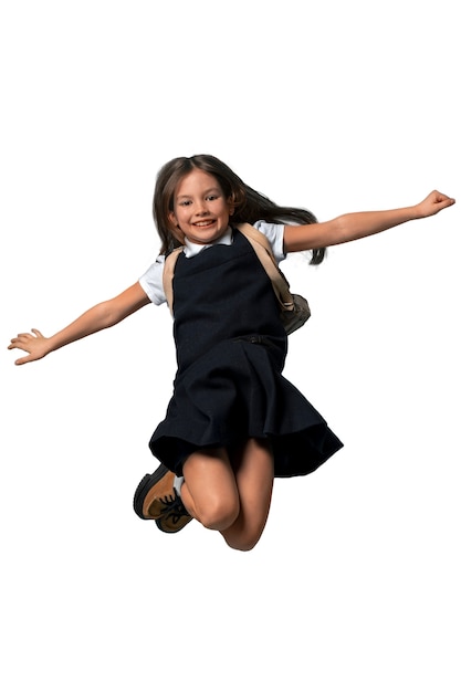 Portret van een jong schoolmeisje in uniform