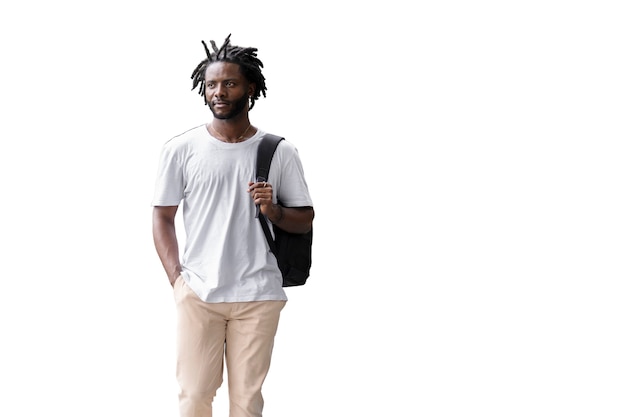 Gratis PSD portret van een jonge man met afro dreadlocks kapsel