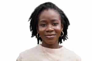 Gratis PSD portret van een jonge vrouw met afro dreadlocks kapsel