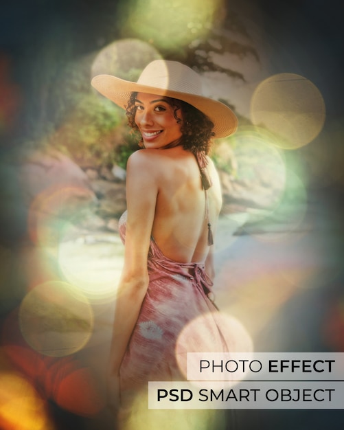 Portret van een persoon met bokeh-effect