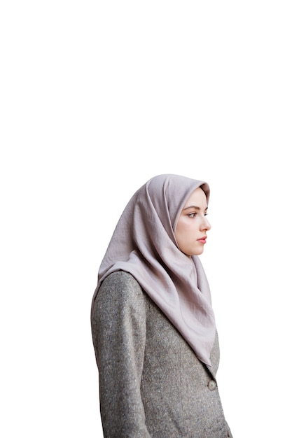 Portret van een vrouw die hijab draagt