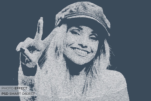 Portret van persoon met bitmapeffect