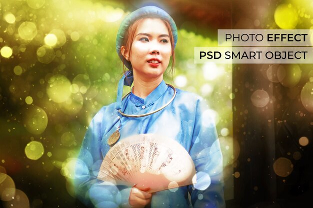 Portret van persoon met bokeh-effect