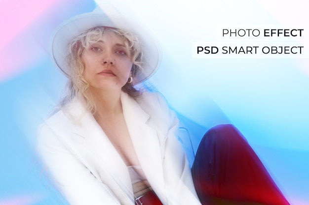 Gratis PSD portret van persoon met vuil lenseffect