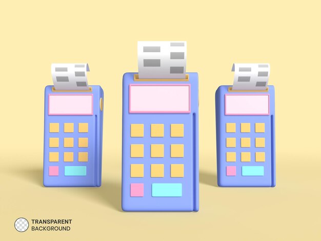 POS Card Swipe Machine icono aislado 3d render ilustración