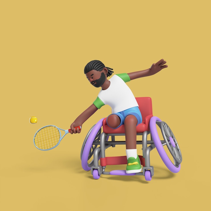 PSD gratuito pose 3d de hombre con movilidad reducida.