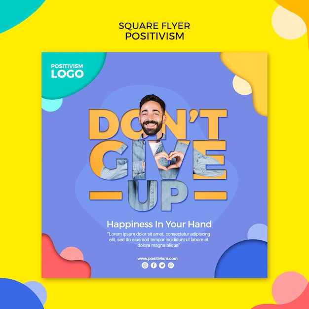 Gratis PSD positivisme concept vierkante flyer stijl