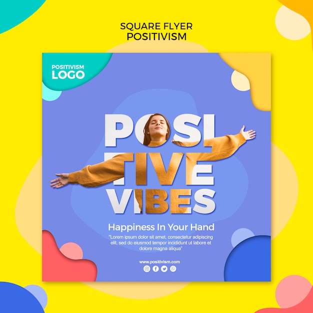 Gratis PSD positivisme concept vierkante flyer