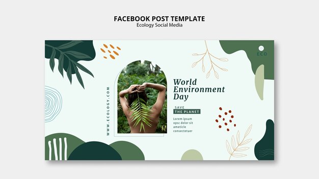 Post di facebook di concetto di ecologia disegnato a mano