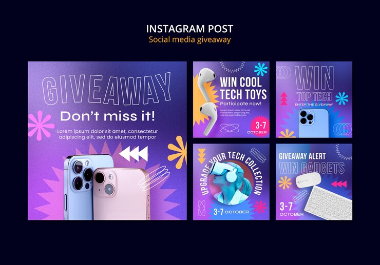 PSD gratuito post di instagram con gradienti sui social media