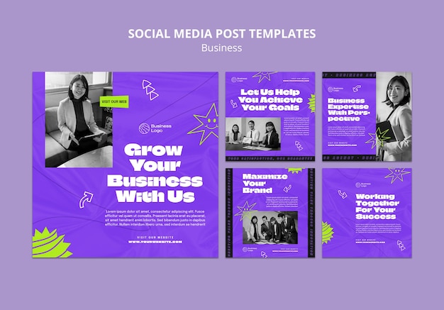 Post di instagram del concetto di business